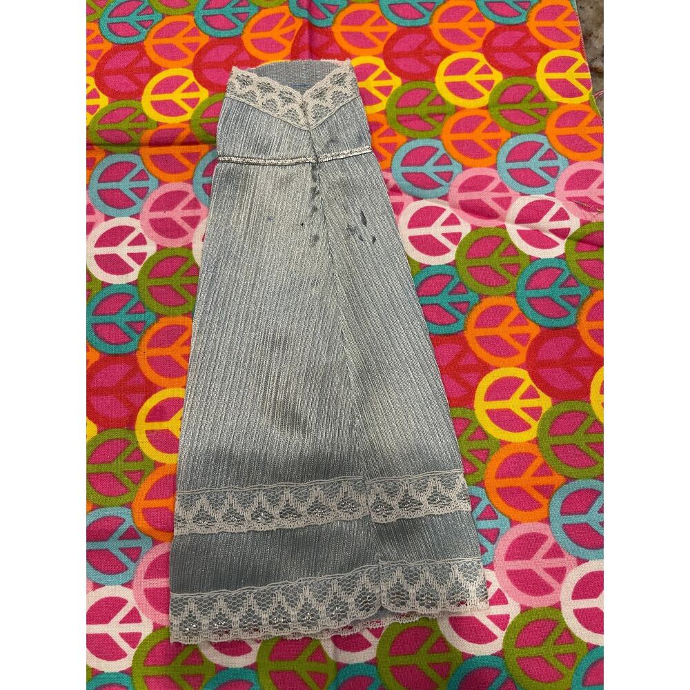 Vintage Mattel Barbie Doll Clothing Long  blue dress #9620